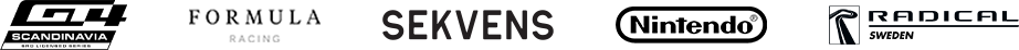 GT4 Scandinavia, Formula Racing, Sekvens, Nintendo and Radical Sweden logos